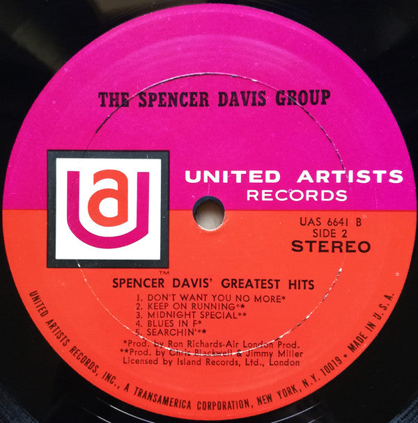 The Spencer Davis Group : Spencer Davis' Greatest Hits (LP, Comp)