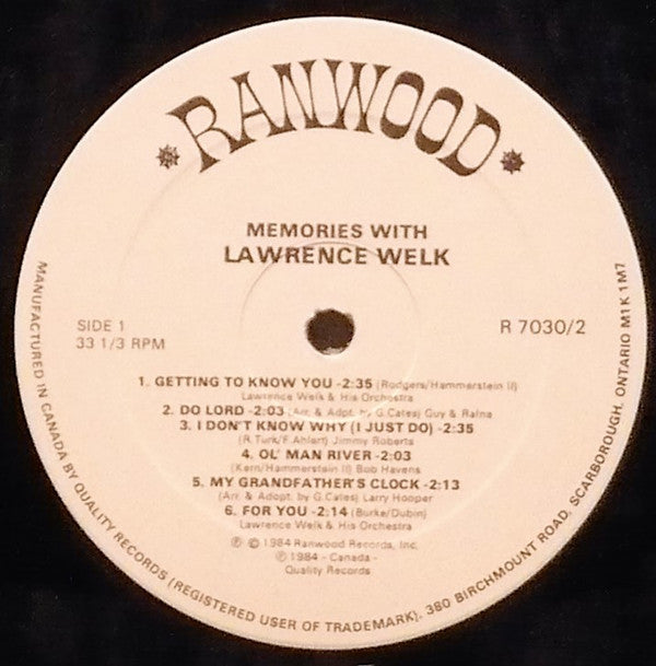 Lawrence Welk : Memories With Lawrence Welk (2xLP, Comp, Gat)