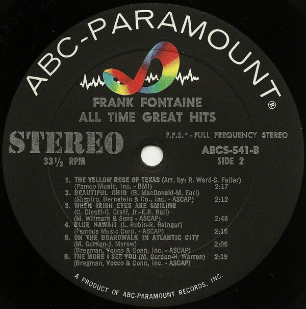 Frank Fontaine : All Time Great Hits (LP, Comp)