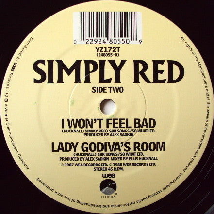 Simply Red : I Won't Feel Bad (Arthur Baker Mix) (12", Single)