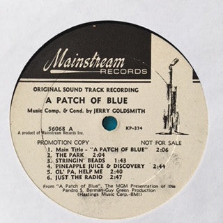 Jerry Goldsmith : A Patch Of Blue (LP, Album, Mono, Promo)