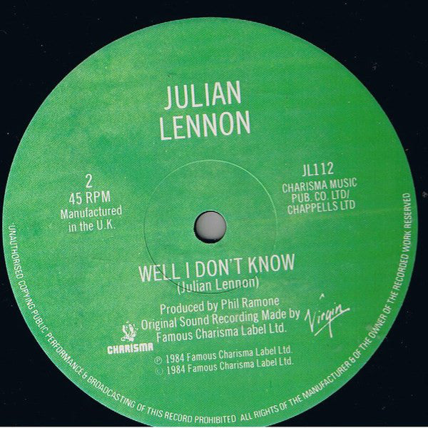 Julian Lennon : Too Late For Goodbyes (12", Single)