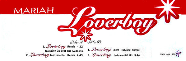 Mariah Carey : Loverboy (12", Promo)