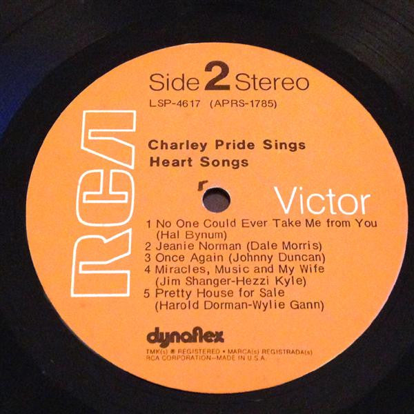 Charley Pride : Charley Pride Sings Heart Songs (LP, Album, Ind)