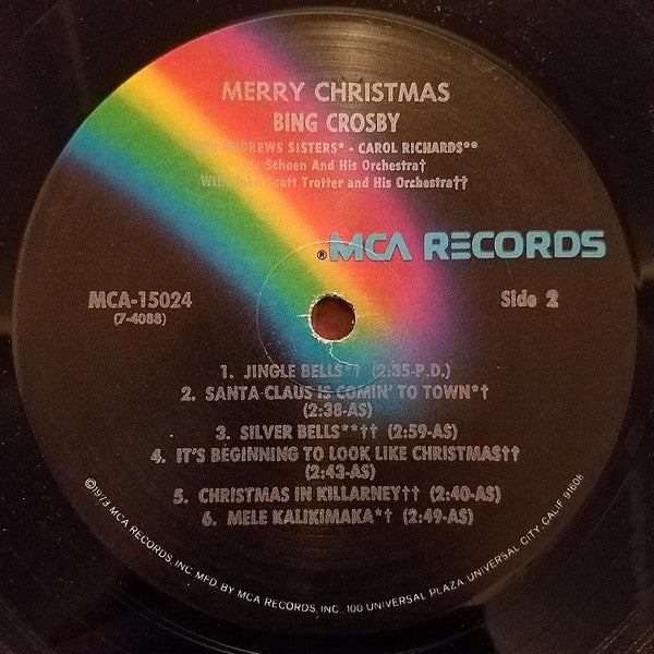 Bing Crosby : Merry Christmas (LP, Album, RE, Bla)