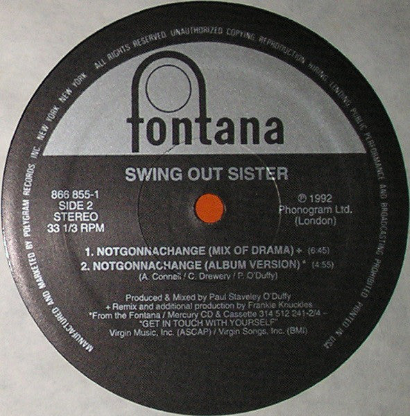 Swing Out Sister : Notgonnachange (12", Single)