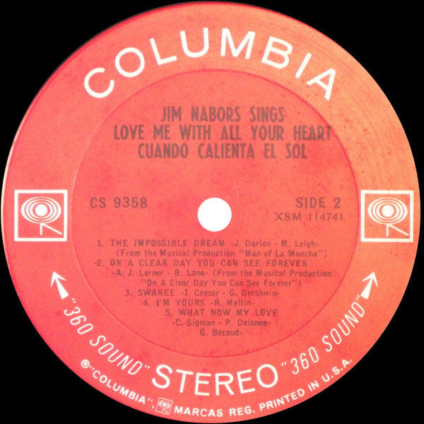 Jim Nabors : Jim Nabors Sings Love Me With All Your Heart (LP, Album)