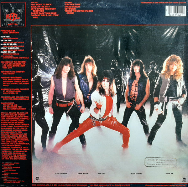 Keel : The Right To Rock (LP, Album, EMW)