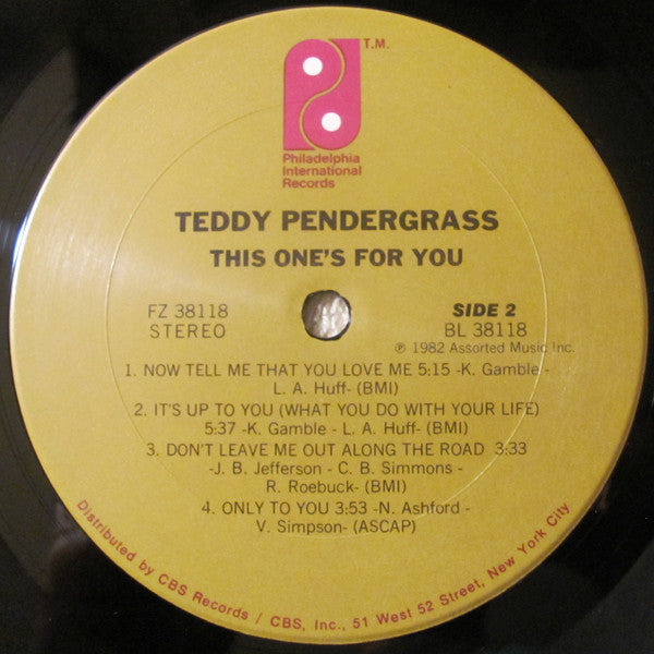 Teddy Pendergrass : This One's For You (LP, Album)