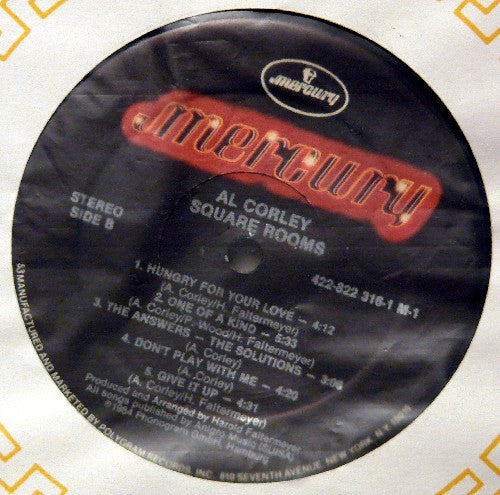 Al Corley : Square Rooms (LP, Album, 53 )