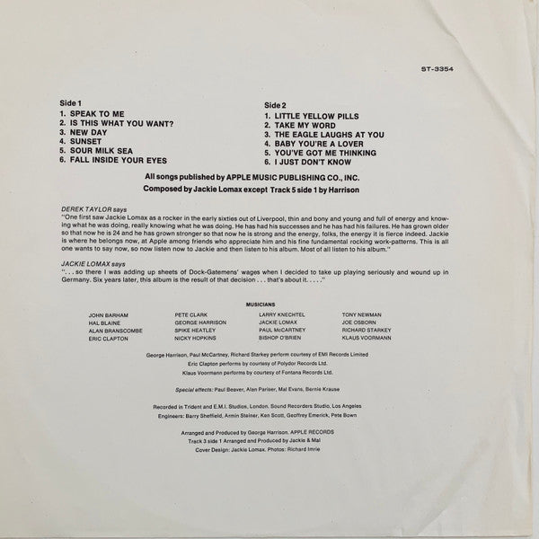 Jackie Lomax : Is This What You Want? (LP, Album, Scr)