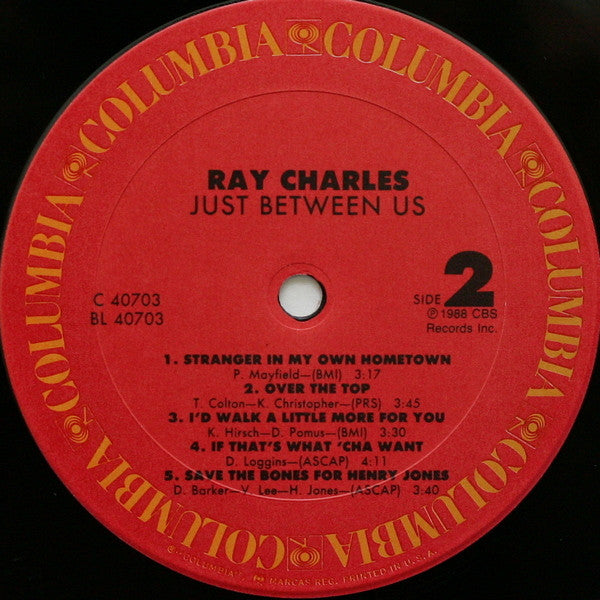 Ray Charles : Just Between Us (LP, Album, Car)