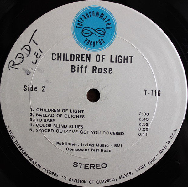 Biff Rose : Children Of Light (LP, Album)
