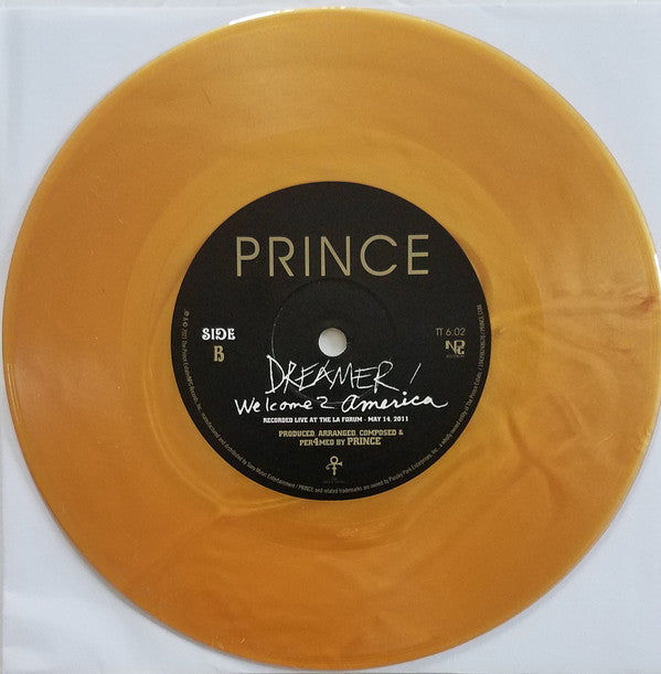 Prince : Welcome 2 America (7", Single, Ltd, Num, Gol)