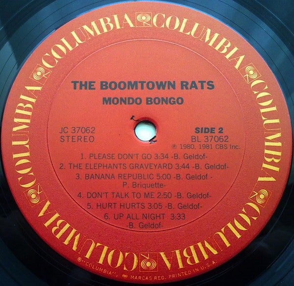 The Boomtown Rats : Mondo Bongo (LP, Album, Ter)