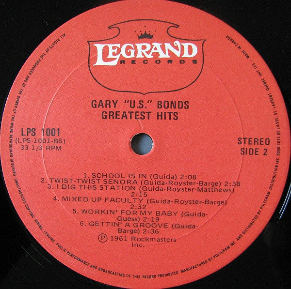Gary U.S. Bonds : Greatest Hits (LP, Comp, RE)