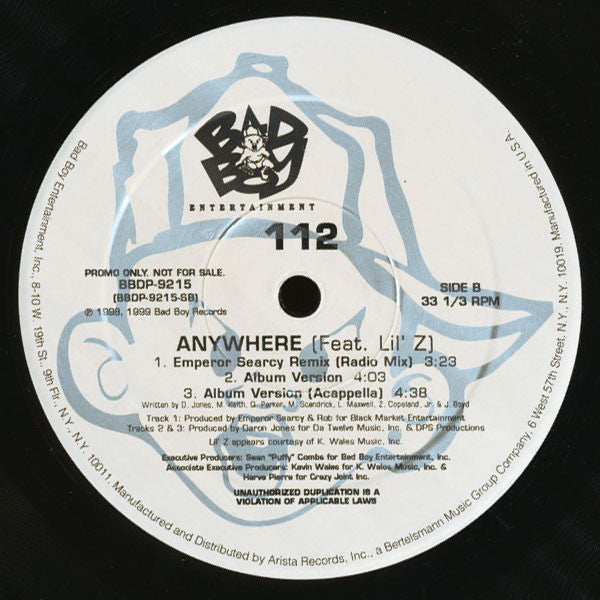 112 Featuring Shyne & Lil' Zane : Anywhere (Remix) (12", Promo)