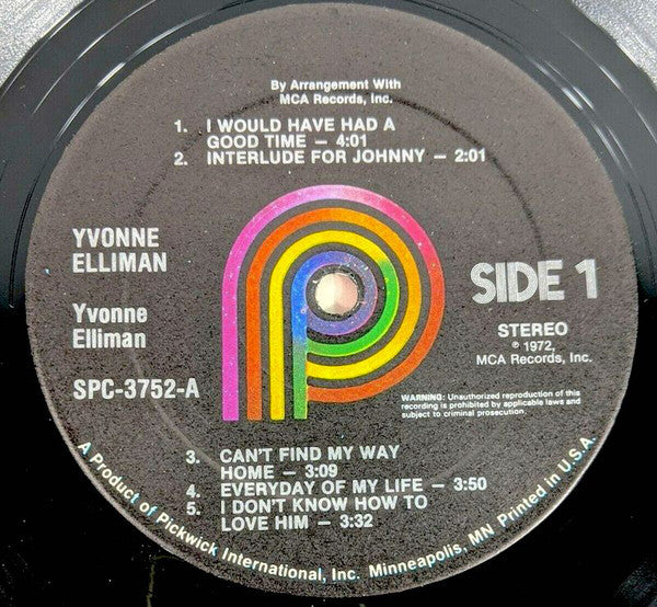 Yvonne Elliman : Yvonne Elliman (LP, Album, RE)
