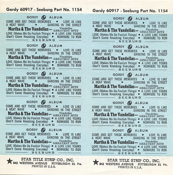 Martha Reeves & The Vandellas : Martha And The Vandellas Greatest Hits (7", Comp, Jukebox)