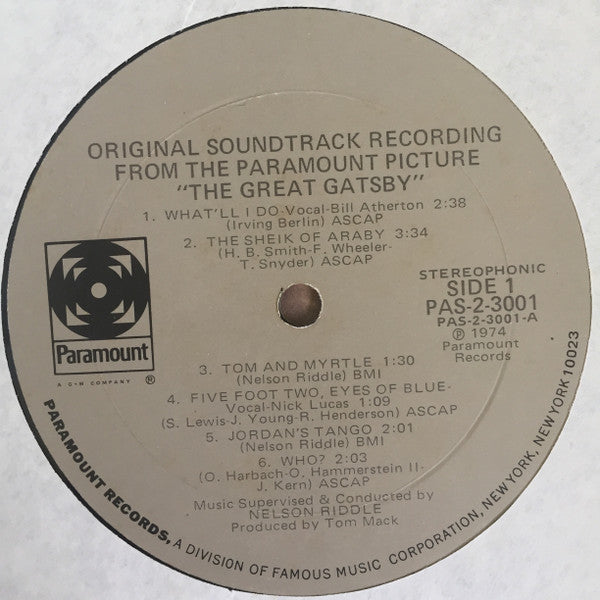 Nelson Riddle, Nelson Riddle And His Orchestra : The Great Gatsby (2xLP, Album, Gat)