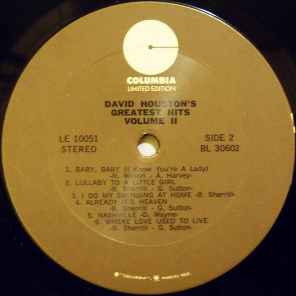 David Houston : David Houston's Greatest Hits, Volume II (LP, Comp, RE, Ter)