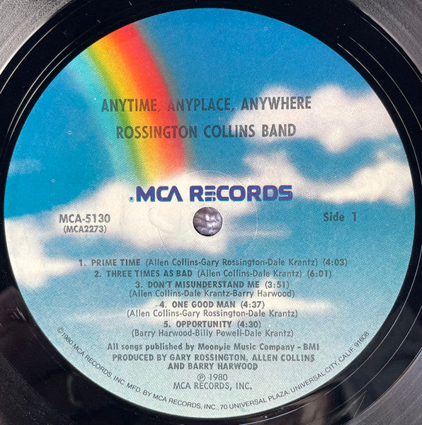 Rossington Collins Band : Anytime, Anyplace, Anywhere (LP, Album, Pin)