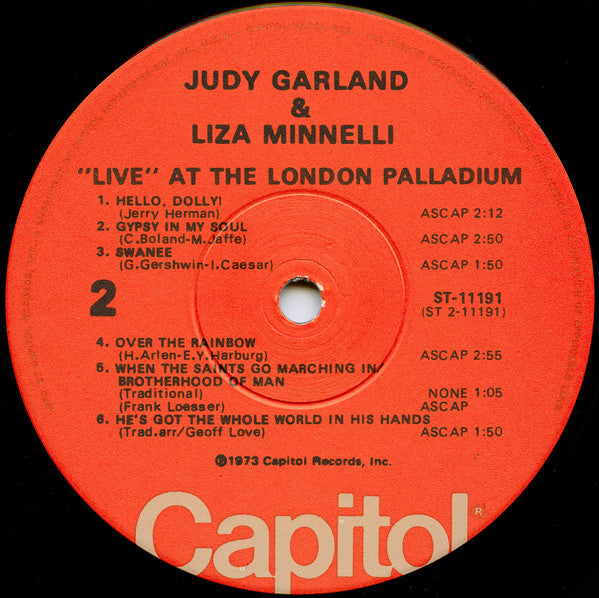 Judy Garland & Liza Minnelli : "Live" At The London Palladium (LP, Album, Abr)