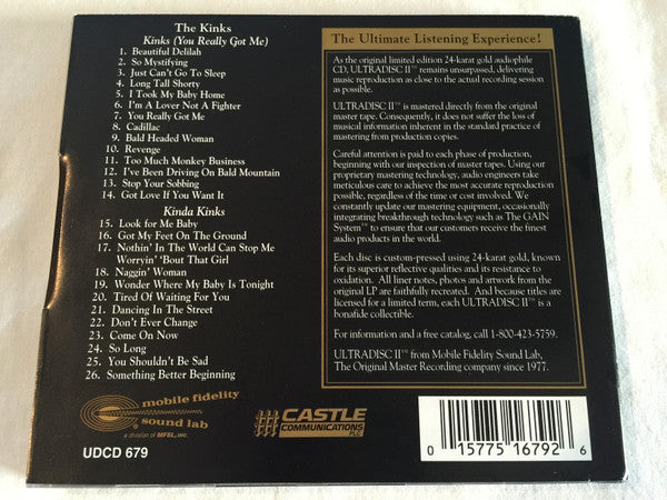 The Kinks : Kinks (You Really Got Me) & Kinda Kinks (CD, Comp, Mono)