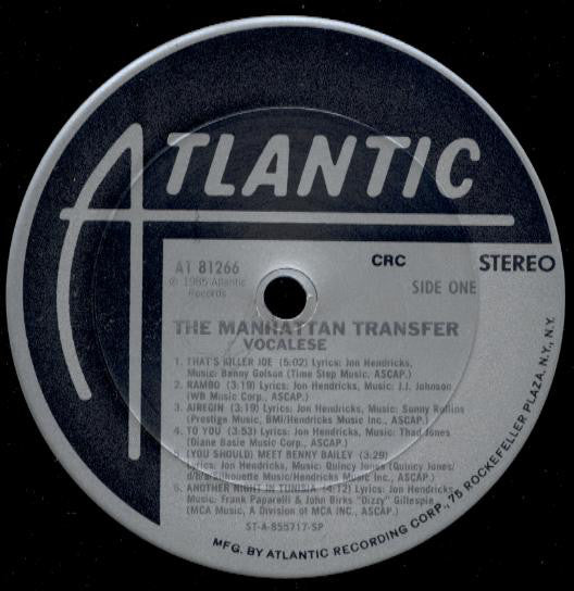 The Manhattan Transfer : Vocalese (LP, Album, Club)