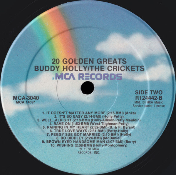 Buddy Holly / The Crickets (2) : 20 Golden Greats (LP, Comp, Club, Ind)