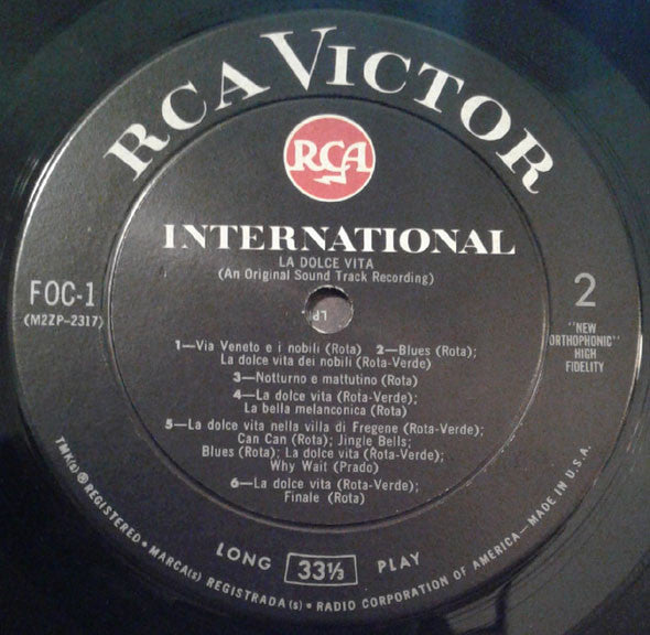 Nino Rota : La Dolce Vita (LP, Album, Mono)