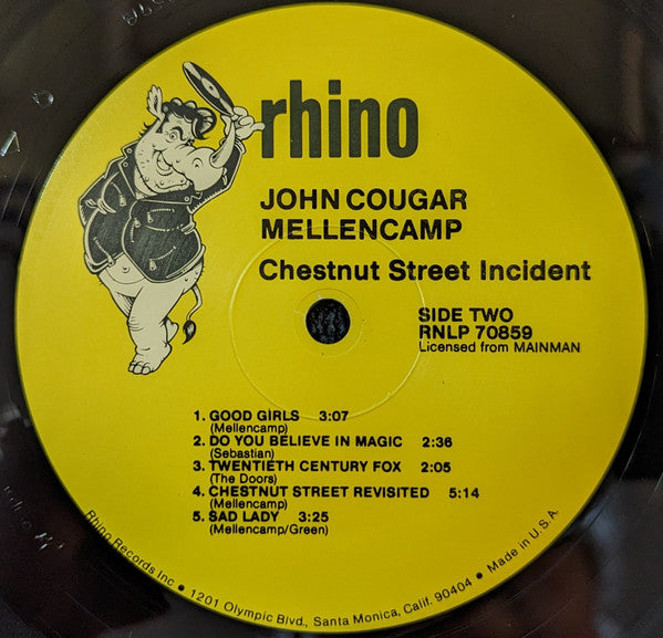 John Cougar Mellencamp : Chestnut Street Incident (LP, Album, RE)