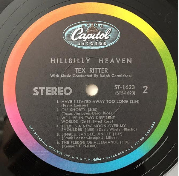 Tex Ritter : Hillbilly Heaven (LP, Album, Jac)
