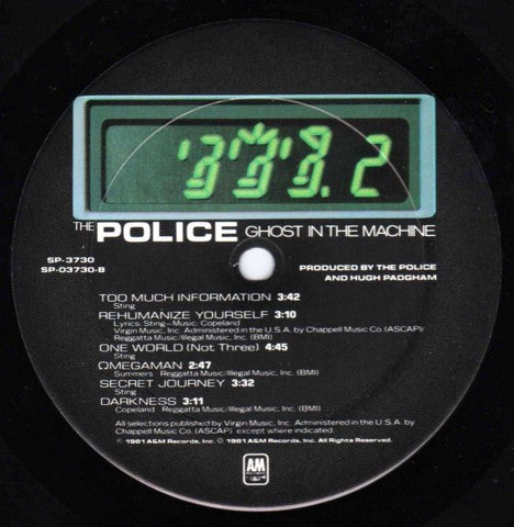 The Police : Ghost In The Machine (LP, Album, Club, Car)