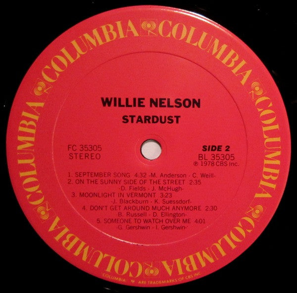 Willie Nelson : Stardust (LP, Album, RE, Car)