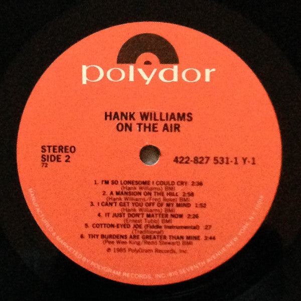 Hank Williams : On The Air (LP, Comp)