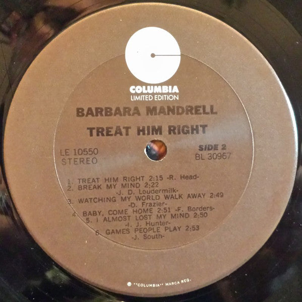 Barbara Mandrell : Treat Him Right (LP, Album, RE)