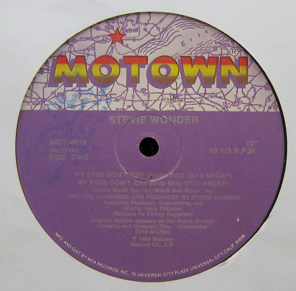 Stevie Wonder : My Eyes Don't Cry (12", Single)