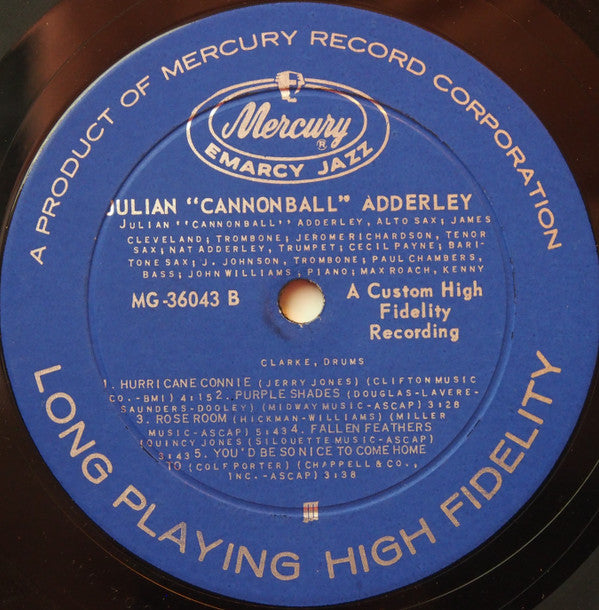 Julian "Cannonball" Adderley* : Julian "Cannonball" Adderley (LP, Album, Mono, RP)