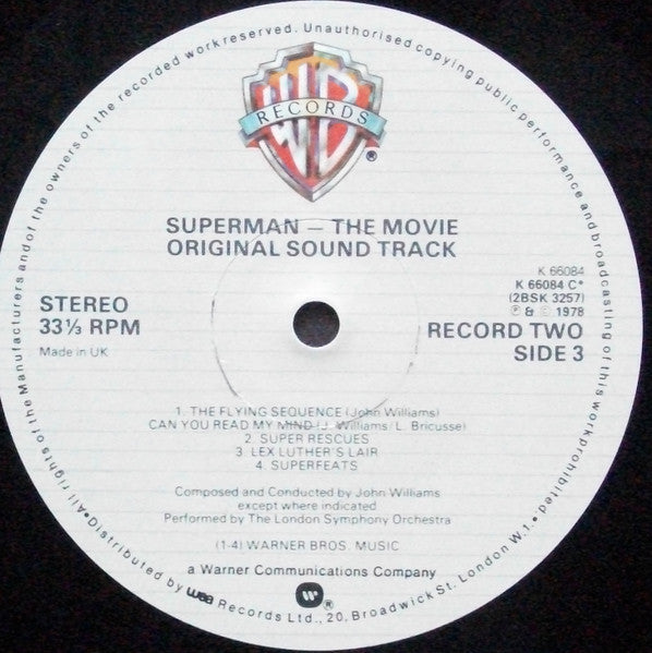 John Williams (4) : Superman The Movie (Original Sound Track) (2xLP, Album)
