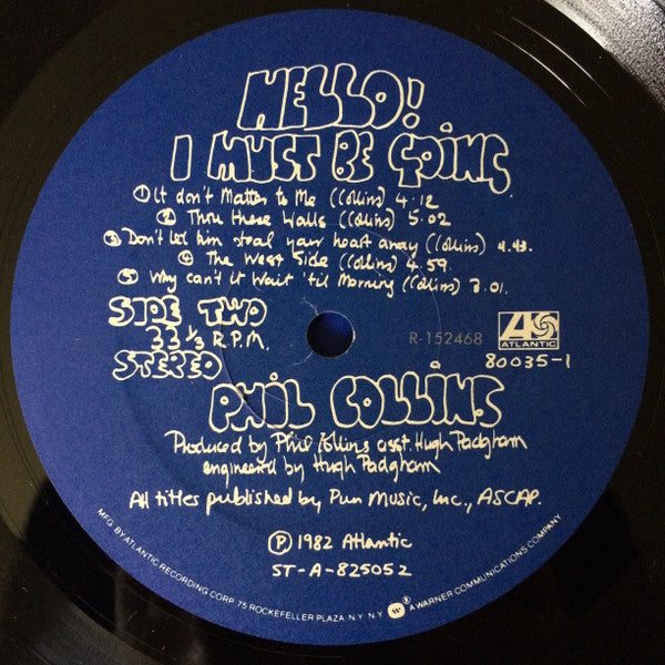 Phil Collins : Hello, I Must Be Going! (LP, Album, Club, Gat)