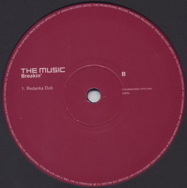The Music : Breakin' (12", Promo)
