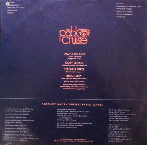 Pablo Cruise : Worlds Away (LP, Album, Promo)