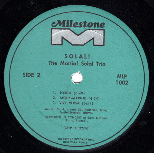 Martial Solal Trio : Solal! (LP, Comp, Mono, RM)
