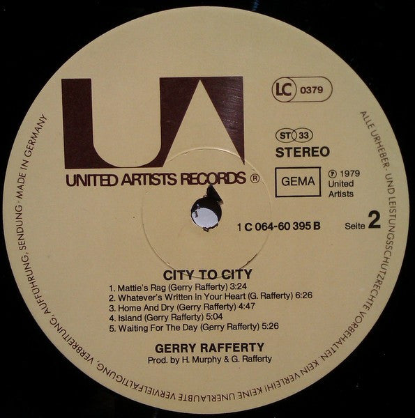 Gerry Rafferty : City To City (LP, Album)
