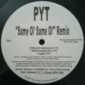 PYT : Same Ol' Same Ol' (Remix) (12", Promo)