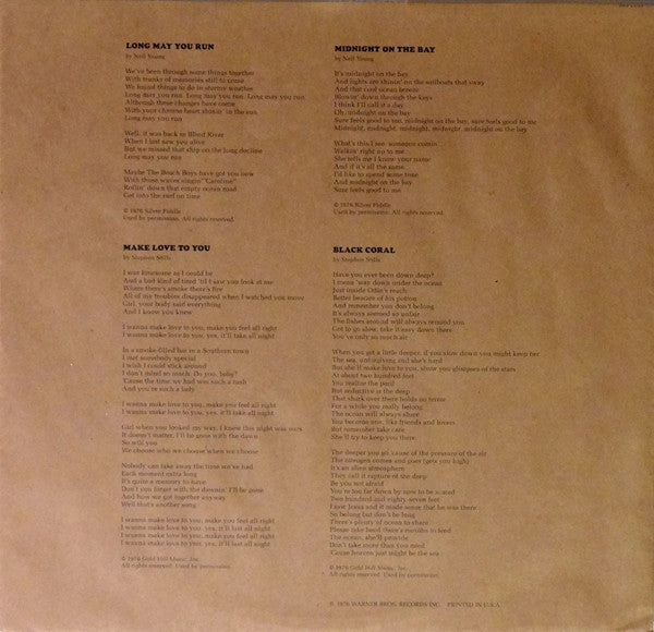 The Stills-Young Band : Long May You Run (LP, Album, Jac)