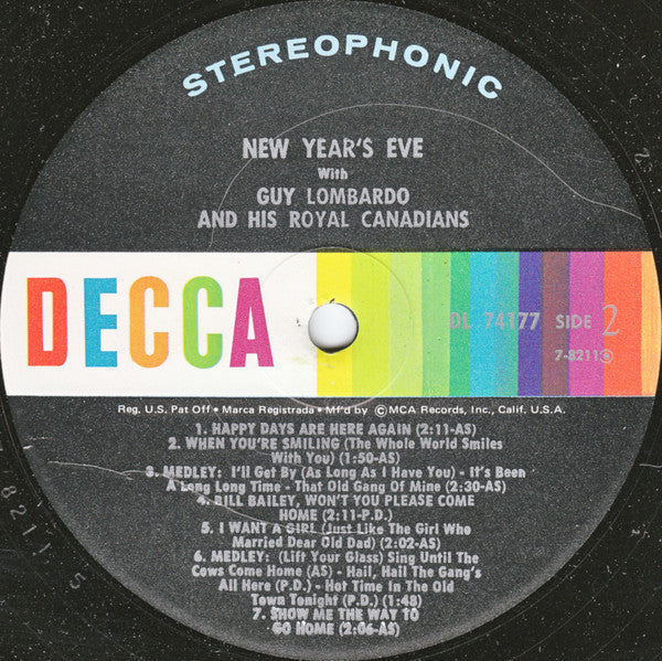 Guy Lombardo And His Royal Canadians : New Year's Eve (LP, Album)