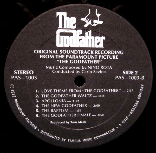 Nino Rota : The Godfather (Original Soundtrack Recording) (LP, Album, Tri)
