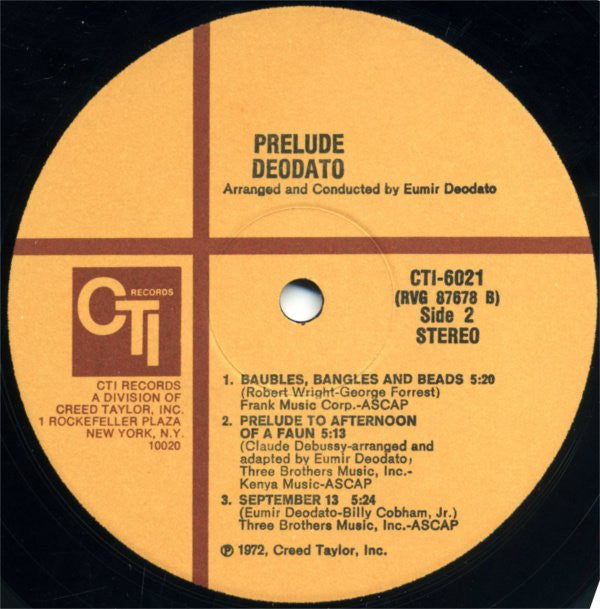 Eumir Deodato : Prelude (LP, Album, Gat)